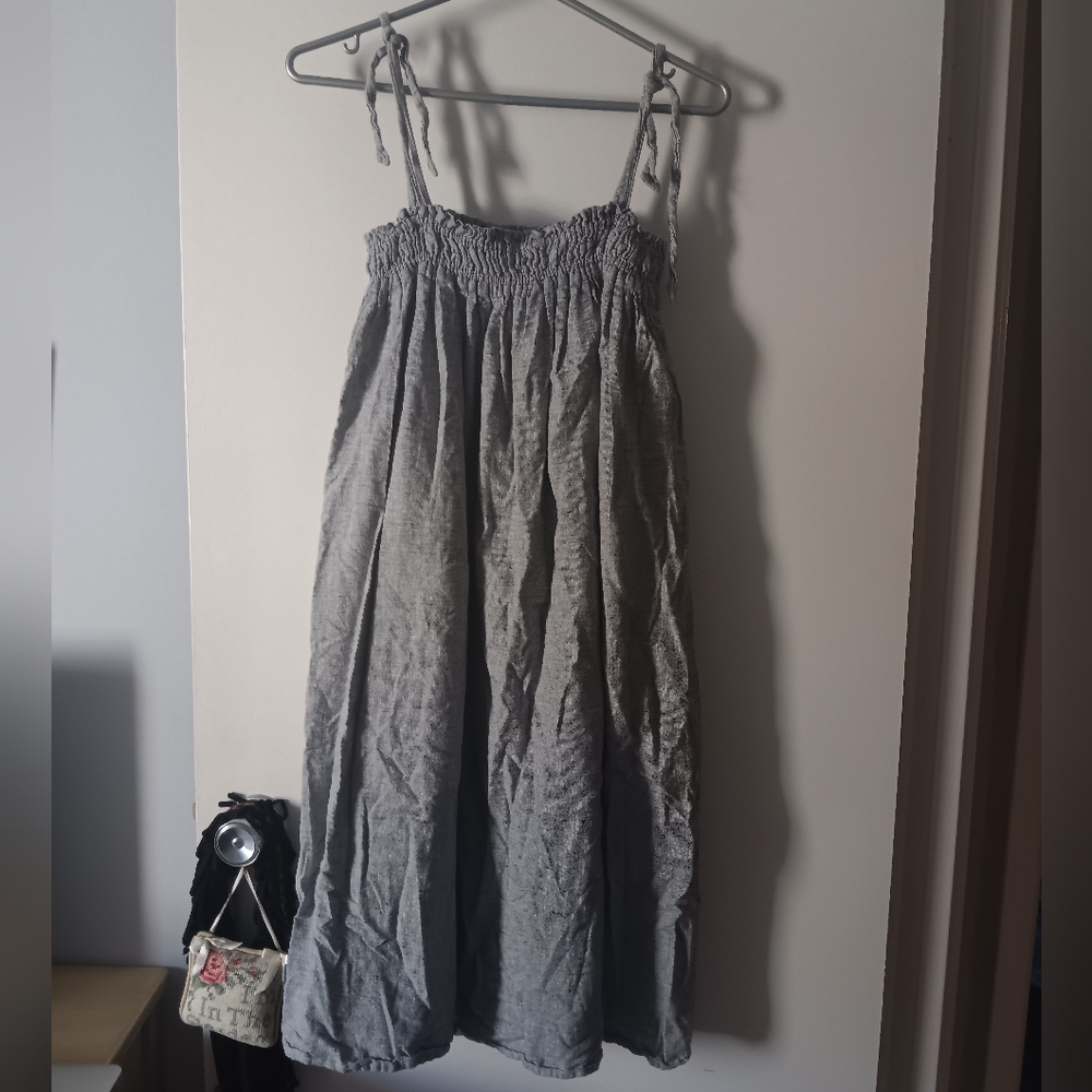 ATELIER DELPHINE LA Woven Cotton Gauze Smocked Dress / Skirt One Size